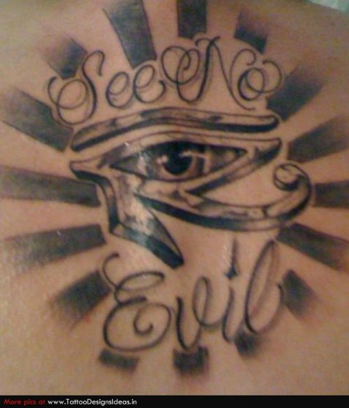See No Evil Eye of Horus Tattoo